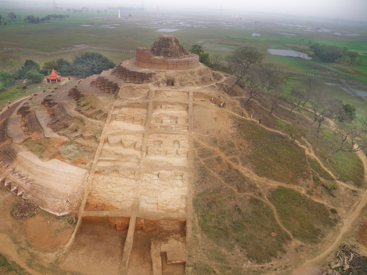 Excavated Buddhist stupa